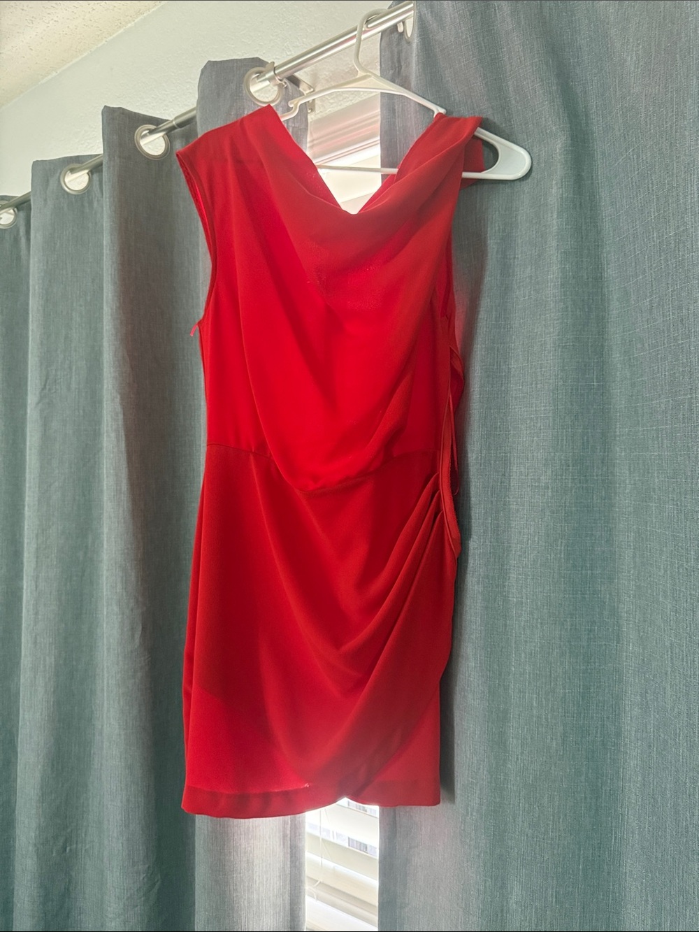 Zara Red Draped Mini Dress